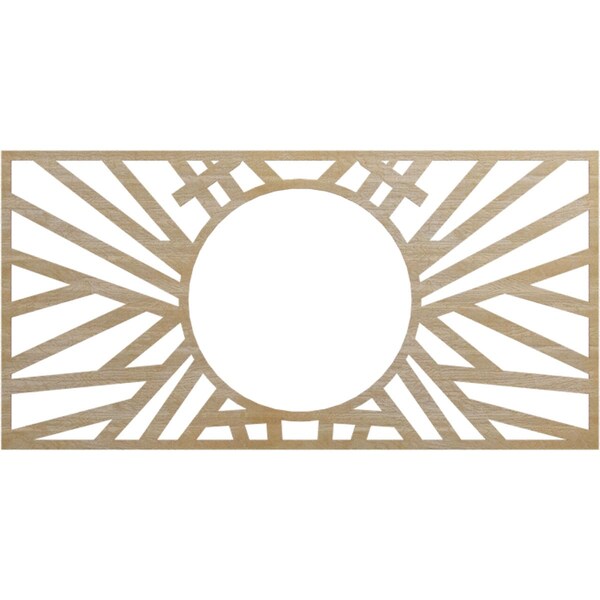 Ekena Millwork Hoover Wood Fretwork Pierced Ceiling Medallion, Birch, 38"W x 19"H x 14 1/4"ID x 3/8"T CMWP38X19X0375HOBI - main